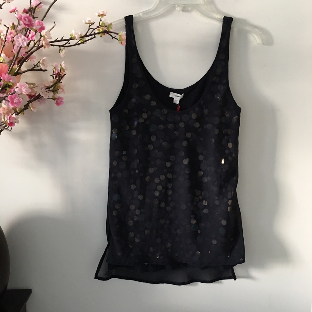 Tommy Sleeveless Sequin Top Size Small